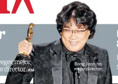  ??  ?? Bong Joon-ho, mejor director.