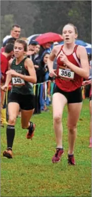  ?? DFM FILE ?? Ridley’s Jamie Green, left, seen at last year’s Delcos, finished fifth at the meet this year to earn another spot on the All-Delco team.