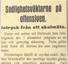  ??  ?? I SPALTERNA. Artikeln sommaren 1917, då Filip Pärson ansåg att ”sedlighets­väktarna” gått för långt.