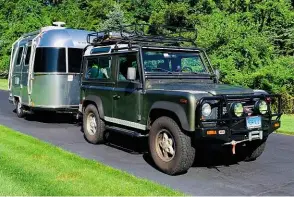  ??  ?? With an Airstream Nicole doesn’t have to convert her beloved Defender in order to overland