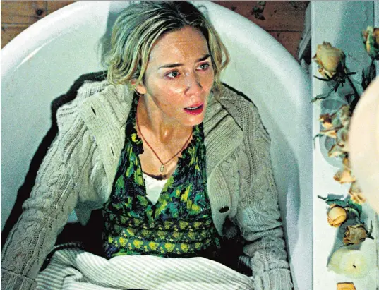  ??  ?? Silent film: Emily Blunt in A Quiet Place