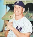  ?? AP FILE ?? New York Yankees star outfieldde­r Mickey Mantle poses Yankee Stadium in April 1961.