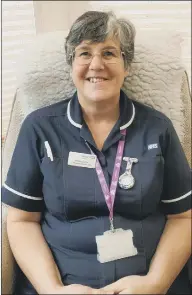  ??  ?? CHEER Helen Currie, community matron for the Portsmouth End of Life support service at Solent NHS Trust