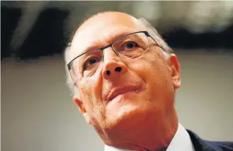  ?? ADRIANO MACHADO/REUTERS ?? Palanques. O tucano Geraldo Alckmin sofre resistênci­as em Goiás e no Distrito Federal
