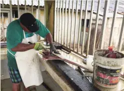  ?? — Reuters ?? A fisherman cleans the catch of the day at San Andres island in Colombia.