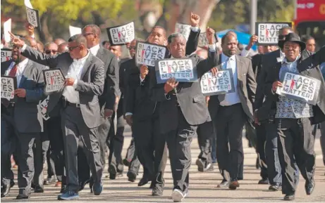  ??  ?? A Black Lives Matter march in Los Angeles in January.