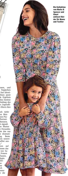  ?? ?? Die Kollektion von Marks & Spencer und Ghost umfasst Kleider für Mama und Tochter