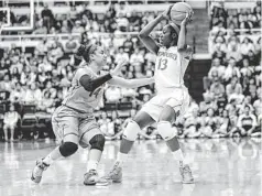  ?? MARCIO JOSE SANCHEZ/AP ?? Stanford's Chiney Ogwumike (13) is defended by Arizona State's Adrianne Thomas on Sunday.