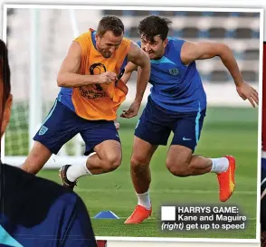  ?? ?? ■ HARRYS GAME: Kane and Maguire
(right) get up to speed