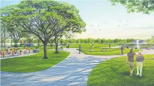  ??  ?? Images of what the new dog park, which will be a part of the Bang Khuntien Public Park, located on Bang Khunthian Chai Thale Road, will look like.