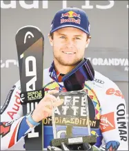  ?? Alain Grosclaude /Agence Zoom / Getty Images ?? France’s Alexis Pinturault takes 1st place during the Audi FIS Alpine Ski World Cup on Saturday in Soldeu, Andorra.