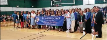  ?? SUBMITTED PHOTO ?? St. Joseph’s School students and staff celebrated on Friday after the school in Downingtow­n received the National Blue Ribbon honor from the US Department of Education.