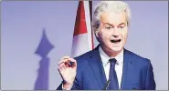  ??  ?? Anti-islam leader Geert Wilders predicts big win for himself