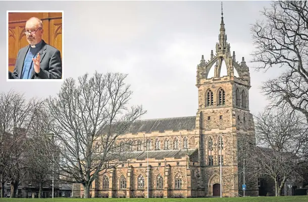  ?? ?? FALLING NUMBERS: Churches like Perth’s St Leonard’s in the Fields are planned for closure; inset: The Rev Allan Wilson.