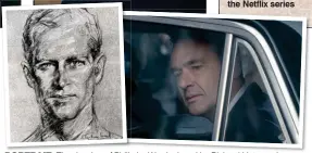  ?? ?? The drawing of Philip by Ward, played by Richard Lintern, above PORTRAIT:
