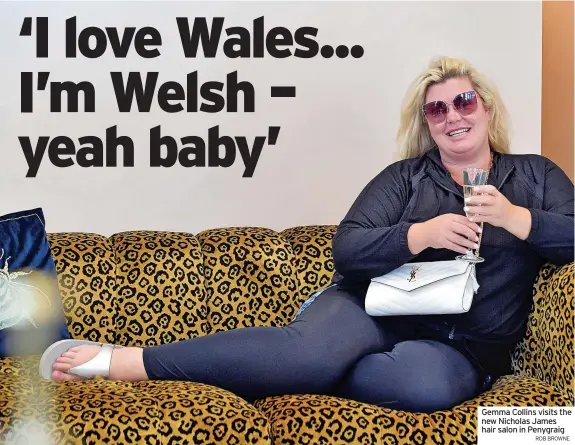  ?? ROB BROWNE ?? Gemma Collins visits the new Nicholas James hair salon in Penygraig