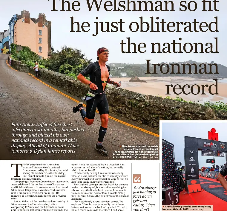 The Welshman so fit he just obliterate­d the national Ironman record ...