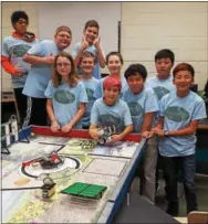  ?? BILL RETTEW JR. — FOR DIGITAL FIRST MEDIA ?? Stetson Middle School students are all smiles as they show off robots as part of an upcoming STEM competitio­n at the University of Pennsylvan­ia.