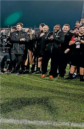  ?? GETTY ?? Crusaders coach Scott Robertson shows off his break-dancing skills after the team won this year’s Super Rugby final. ‘‘My style is to have fun,’’ he says of his approach to coaching. ‘‘The key thing is how you inspire them.’’