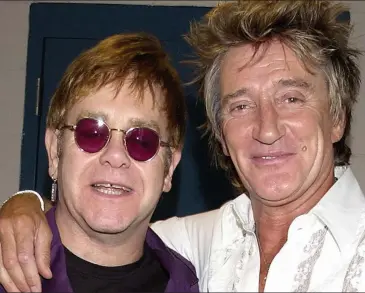  ??  ?? Friendship: But Elton John and Rod Stewart just can’t help competing with one another