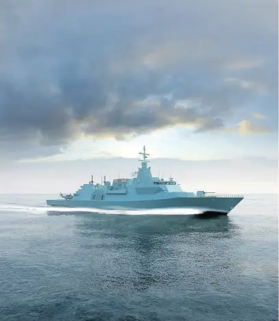  ?? CINDY.TESSIER@LMCO.COM ?? An artist’s rendering of the Type 26 Global Combat Ship, Lockheed Martin’s proposed design for Canada’s $60-billion fleet of new warships.
