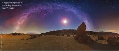  ??  ?? A digital composite of the Milky Way’s disc over Tenerife