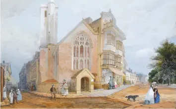  ??  ?? St Martin’s Church and Mol’s Coffee House (19th century) by John Gendall