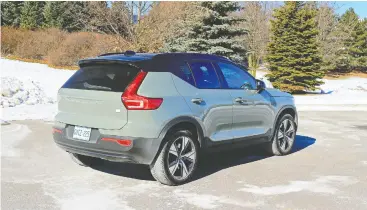  ??  ?? The Volvo XC40 Recharge has two electric motors, giving it excellent power.