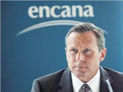  ?? JEFF MCINTOSH THE CANADIAN PRESS ?? Doug Suttles, CEO of Encana, envisions the Calgary-based company operating in a “headquarte­rless model,” with major offices in the Houston and Denver area.