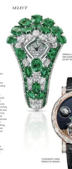  ??  ?? EMERALD AND DIAMOND SECRET WATCH