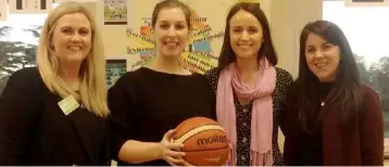  ??  ?? Teachers Ms S Higgins, Ms K O’ Byrne, Ms S Brady and Ms L Byrne discussing the new Leaving Cert subject PE