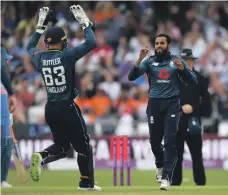  ?? Getty ?? Leg-spinner Adil Rashid, right, impressed for England in their recent ODI series victory against India