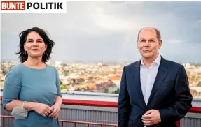  ??  ?? KOPF AN KOPF In Umfragen liegt Olaf Scholz vor Annalena Baerbock – die beiden treten im Wahlkreis Potsdam an
