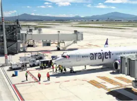  ?? ROBERTO HERNÁNDEZ ?? Arajet, aerolínea bandera de Dominicana, inicio vuelos al AIFA.