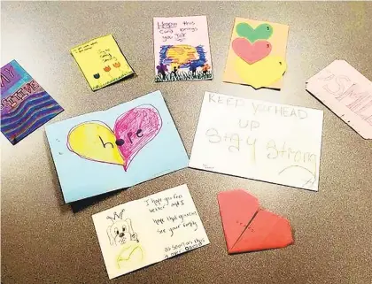  ?? KIDSPEACE ?? Children at KidsPeace sent encouragin­g cards to residents of two nursing homes to cheer them up while they are unable to have visitors during the coronaviru­s.