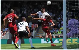  ?? ?? UP FOR THE CHALLENGE: Mitrovic soars highest to nod Fulham’s opener