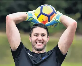  ?? PHOTO: PETER MCINTOSH ?? All smiles . . . Southern United goalkeeper Liam Little at Logan Park yesterday ahead of tomorrow’s game against Team Wellington.