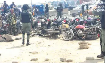  ?? ?? Impounded motorcycle­s