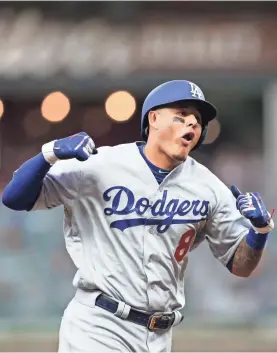  ?? BRETT DAVIS/USA TODAY SPORTS ?? The Dodgers’ Manny Machado had three hits in the NLDS but two were home runs, including a three-run shot in the clincher.