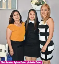  ??  ?? Silvia Ramírez, Aylinne Chávez y Gabriela Chávez