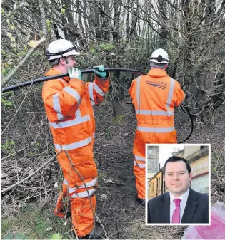  ??  ?? Councillor Fagan Inset, the Labour group leader has called for the government to put their money wher their mouth is regarding rail improvemen­ts to the East Kilbride line