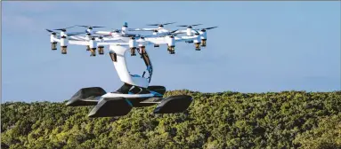  ??  ?? The first production model of the LIFT Aircraft HEXA — the world’s first personal electric, vertical takeoff, and landing (eVTOL) aircraft — was delivered to the Department of the Air Force in Dayton for air-worthiness testing in February 2021.