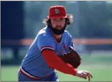  ?? (AP/St. Louis Post-Dispatch/Scott Dine) ?? St. Louis Cardinals relief pitcher Bruce Sutter warms up for a game in 1981. The Hall of Fame reliever and 1979 Cy Young winner died at the age of 69 on Friday in Cartersvil­le, Ga. Sutter helped the Cardinals to a World Series title in 1982 and was a six-time National League All-Star.