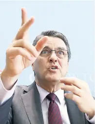  ?? AP ?? Roberto Azevedo, director general of the World Trade Organizati­on.