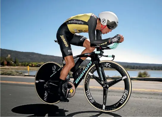  ?? GETTY IMAGES ?? A scorching time trial was a key factor in George Bennett’s maiden World Tour victory at the Tour of California.