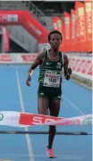  ?? CARL FOURIE ?? ETHIOPIAN Tadu Nare (Nedbank), the defending Spar Grand Prix champion, has confirmed her intention to defend her title in the 2022 series. |