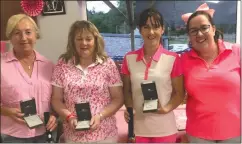  ?? ?? Mags O’Donovan, Ellen Walsh, Noreen Roche and lady captain Karena Hunter at a prizegivin­g.