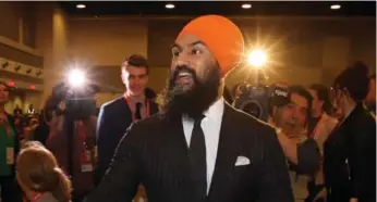  ?? FRED CHARTRAND/THE CANADIAN PRESS ?? NDP Leader Jagmeet Singh has called an external investigat­or to probe the allegation­s involving MP Erin Weir.