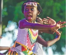  ?? Thandi Samuriwo, 7, performs for the crowd. ??