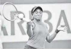  ?? - Reuters photo ?? Sloane Stephens of the U.S. in action during her quarter final match against Russia’s Daria Kasatkina.